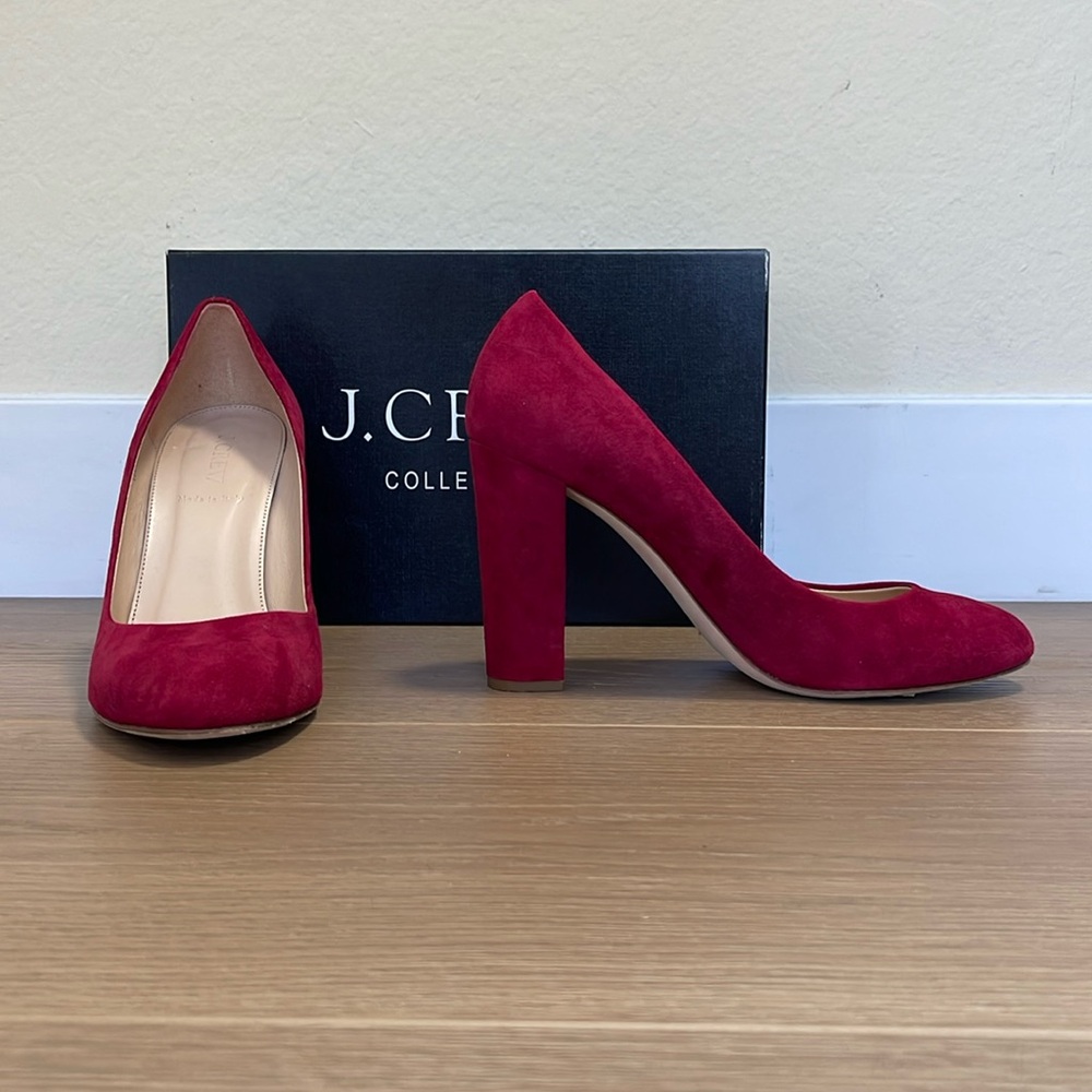 🍷 J.Crew Etta Suede Pumps – Wild Beet – Size 9 – Made in Italy style 02930